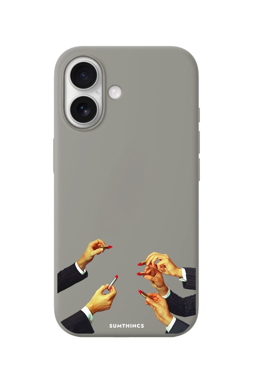 iPhone Lipstick Premium Telefon Kılıfı Gri - Sumthincs