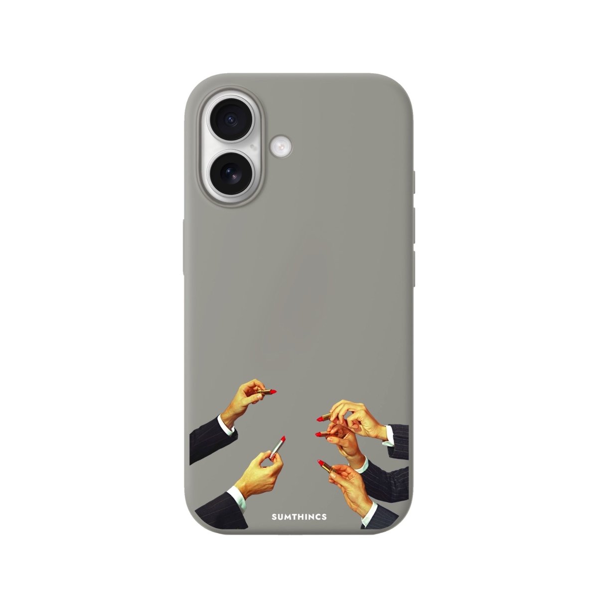 iPhone Lipstick Premium Telefon Kılıfı Gri - Sumthincs