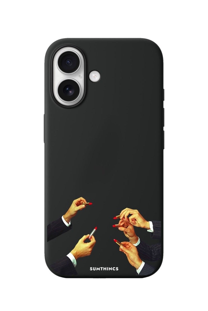 iPhone Lipstick Premium Telefon Kılıfı Siyah - Sumthincs