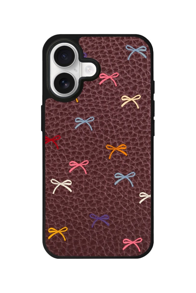 iPhone Little Bows Leather Deri Telefon Kılıfı Yeşil - Sumthincs