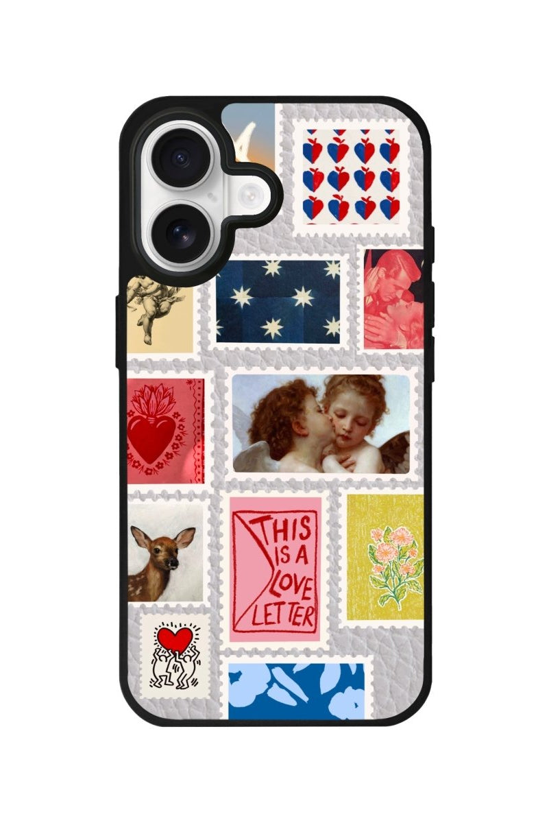 iPhone Love Letter Leather Deri Telefon Kılıfı Gri - Sumthincs