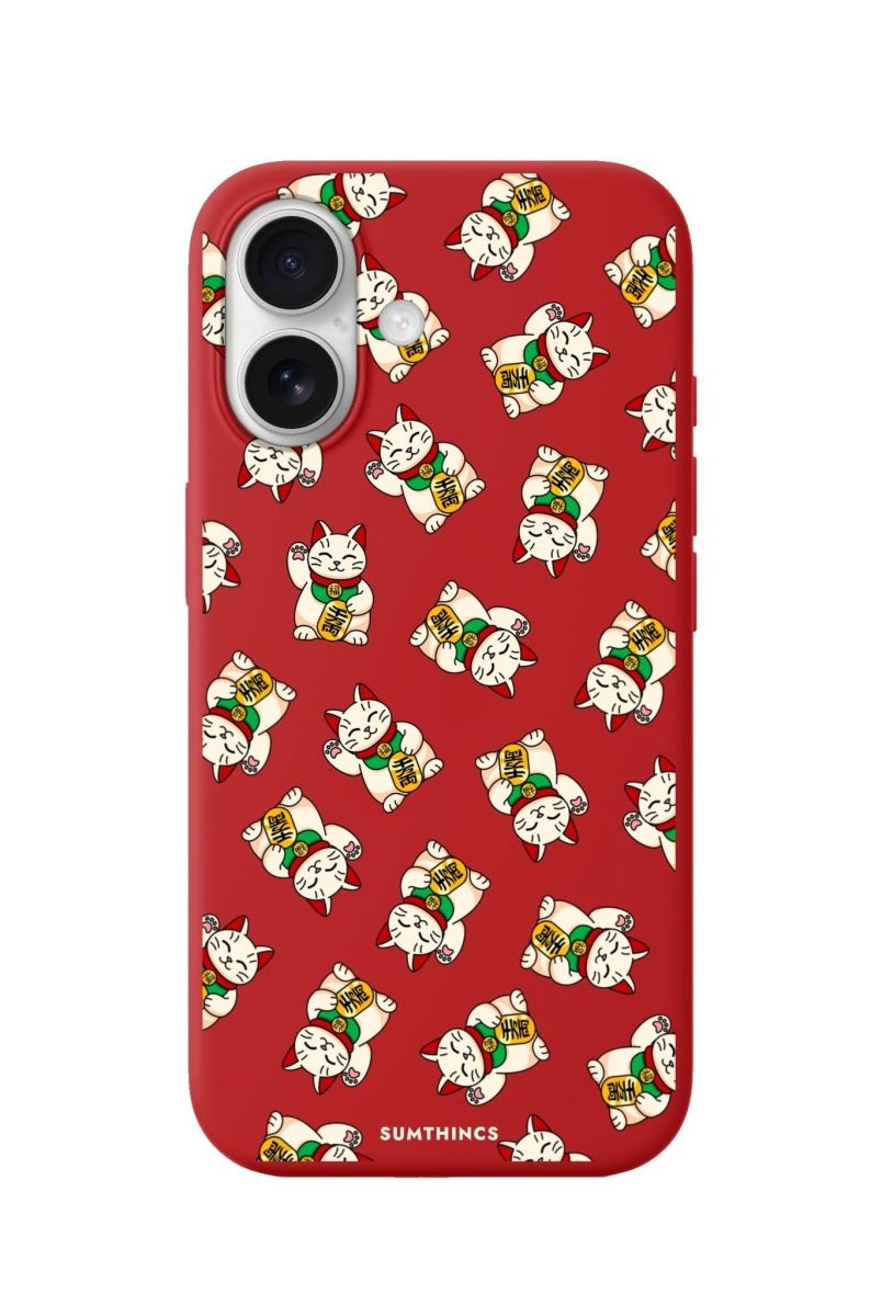 iPhone Maneki Neko Premium Telefon Kılıfı Kırmızı - Sumthincs