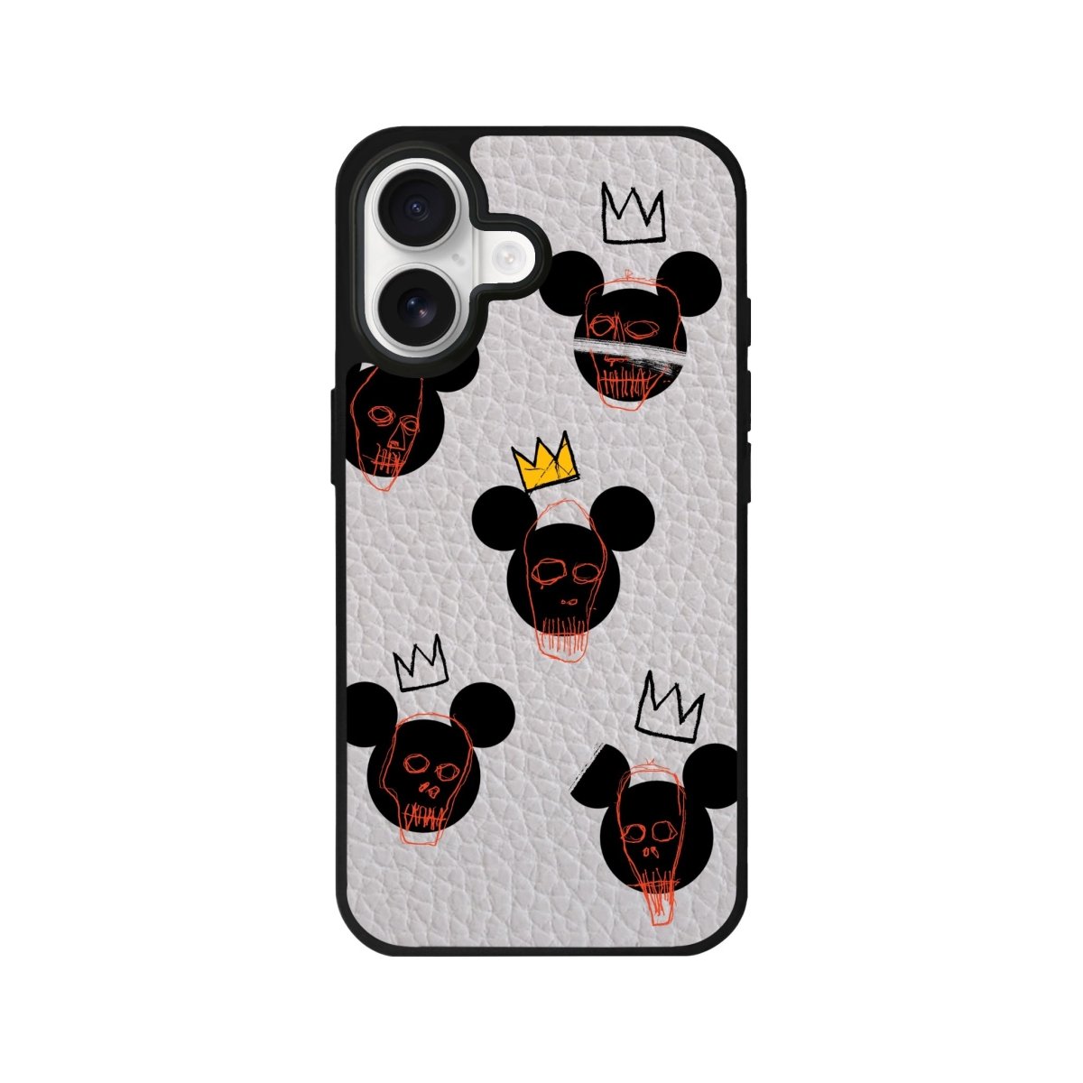 iPhone Mickeys Midnight Leather Deri Telefon Kılıfı Gri - Sumthincs
