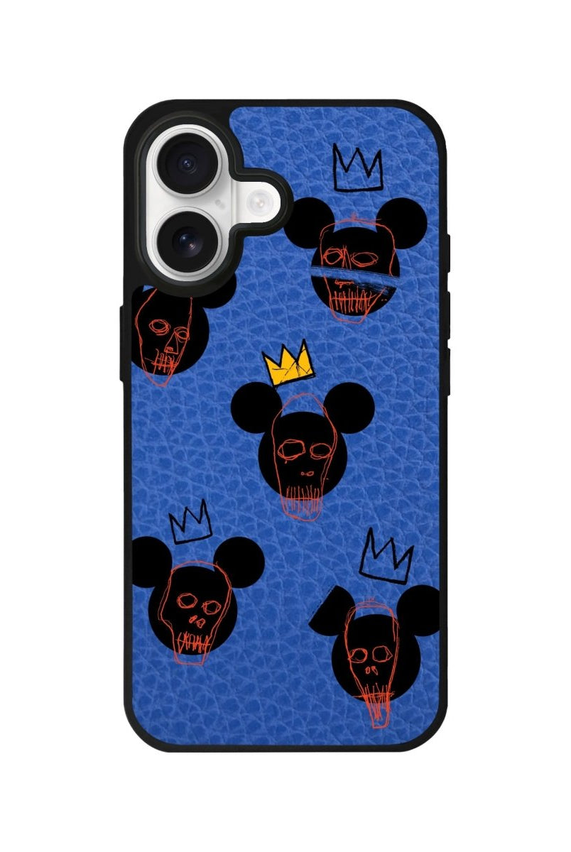 iPhone Mickeys Midnight Leather Deri Telefon Kılıfı Mavi - Sumthincs