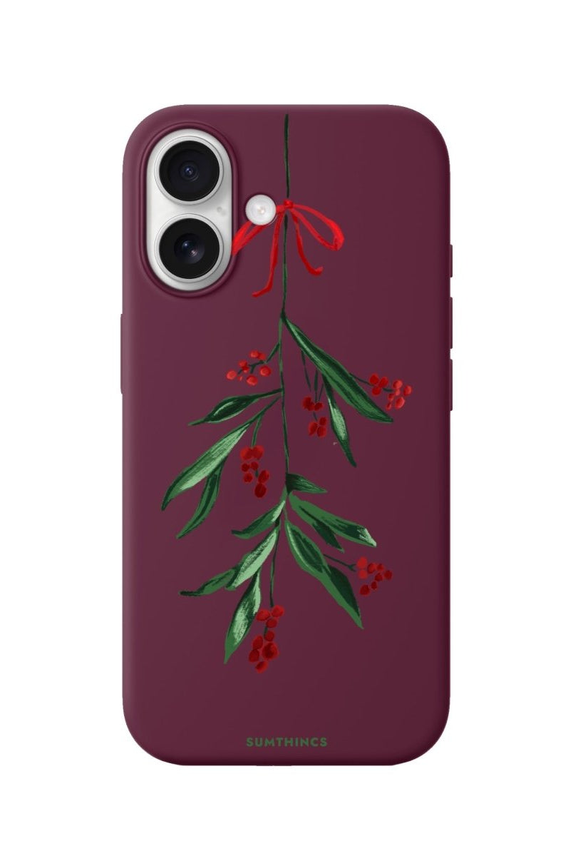 iPhone Mistletoe Premium Telefon Kılıfı Bordo - Sumthincs