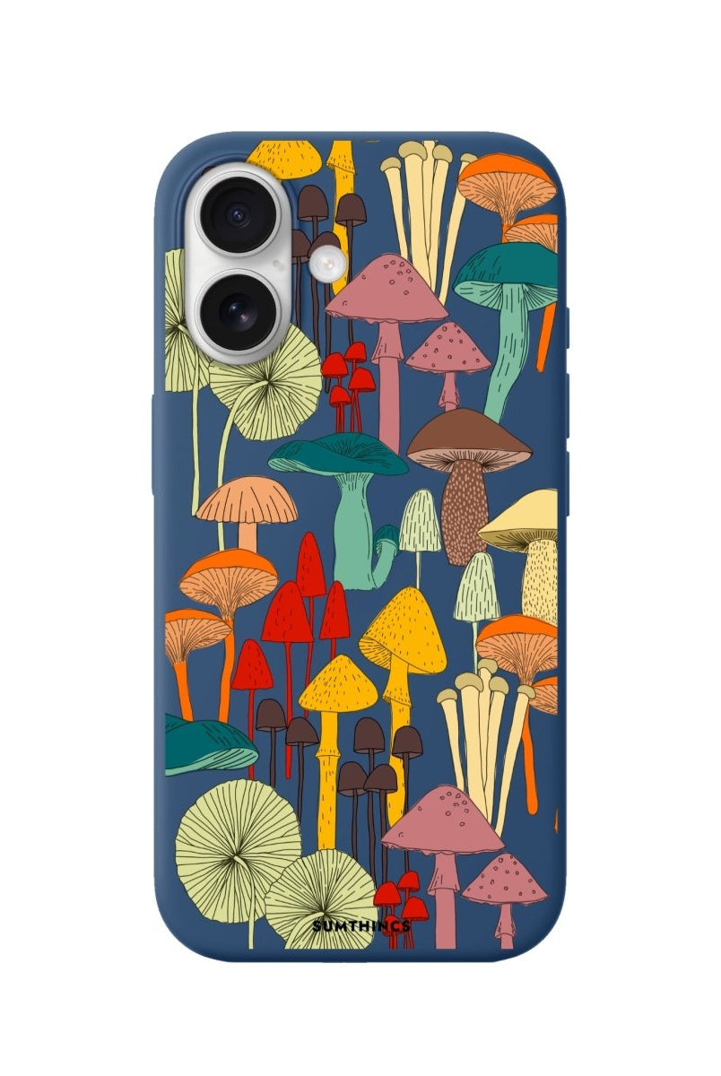 iPhone Mushrooms Premium Telefon Kılıfı Pasifik Mavi - Sumthincs