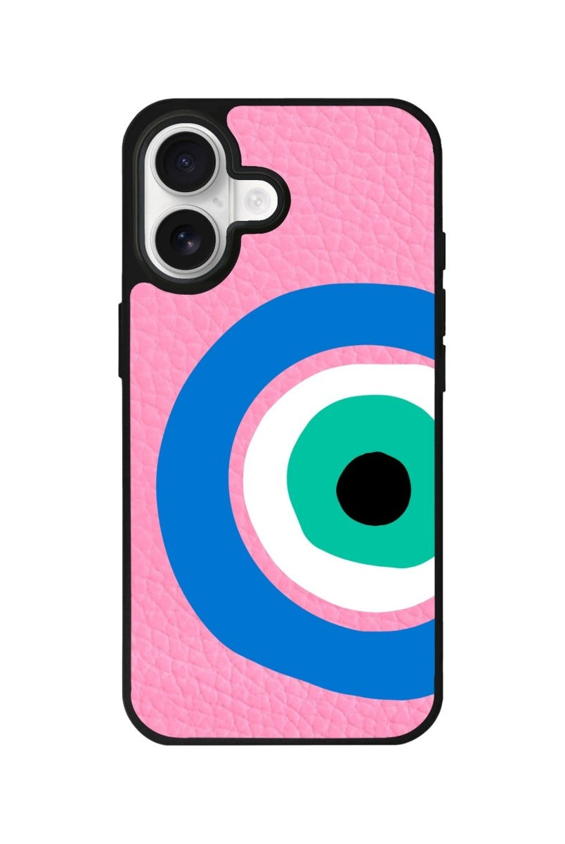 iPhone Ocean Eye Leather Deri Telefon Kılıfı Pembe - Sumthincs