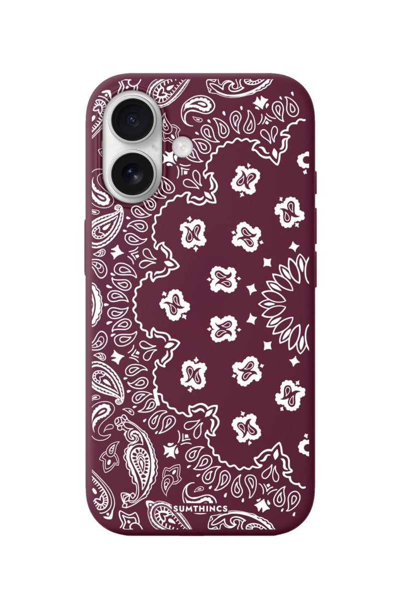 iPhone Paisley Premium Telefon Kılıfı Bordo - Sumthincs