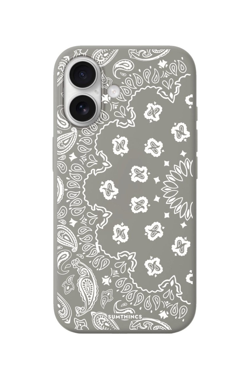 iPhone Paisley Premium Telefon Kılıfı Gri - Sumthincs