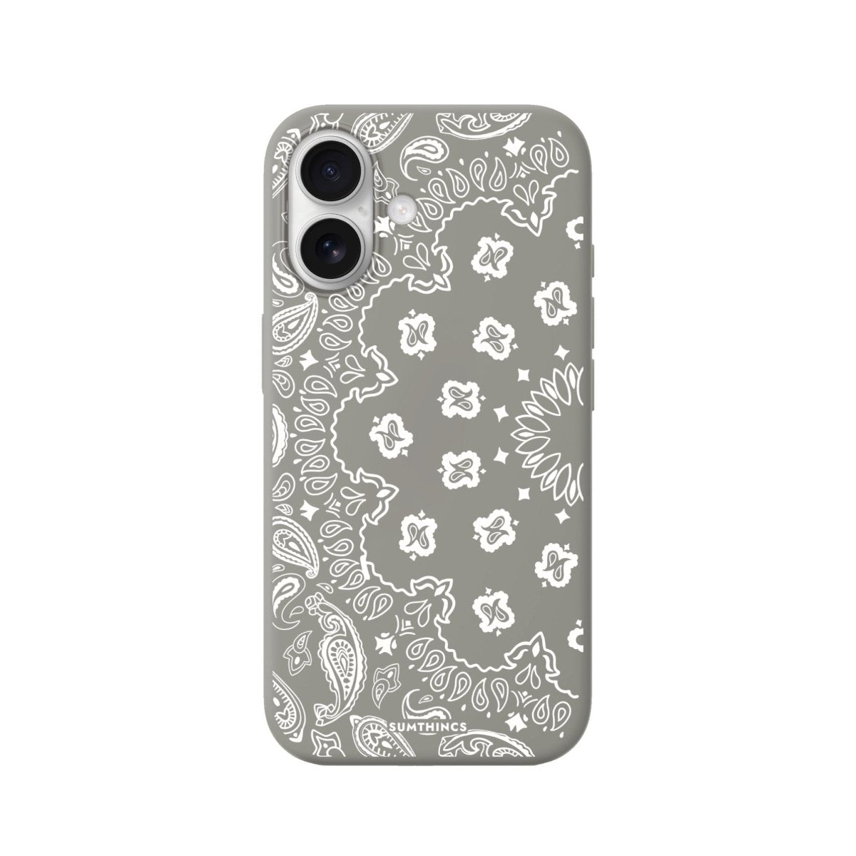 iPhone Paisley Premium Telefon Kılıfı Gri - Sumthincs