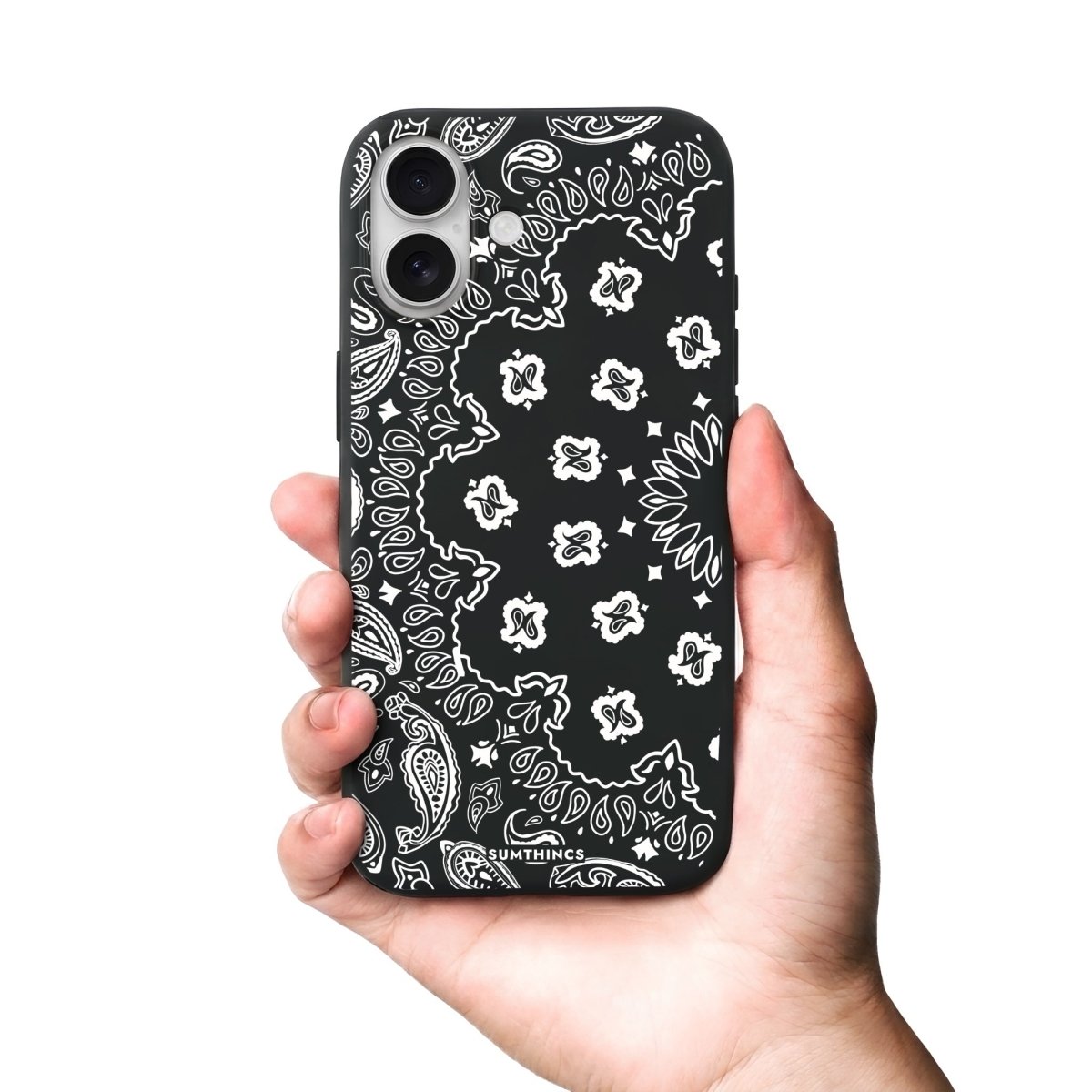 iPhone Paisley Premium Telefon Kılıfı Gri - Sumthincs