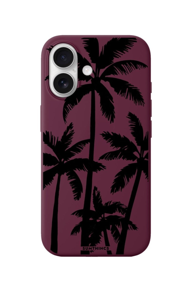 iPhone Palm Trees Premium Telefon Kılıfı Bordo - Sumthincs
