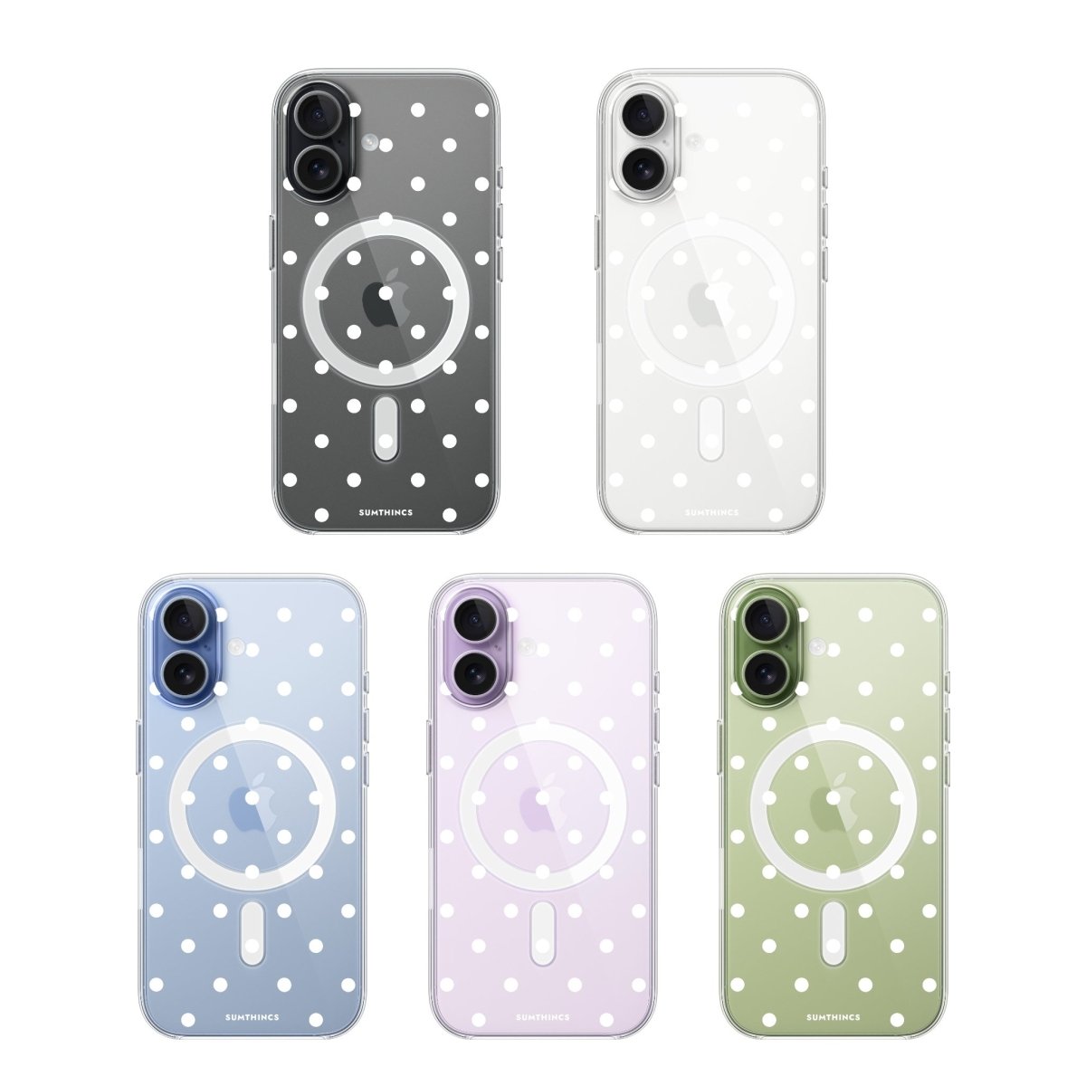 iPhone Polka Dots Clear Magsafe Telefon Kılıfı - Sumthincs