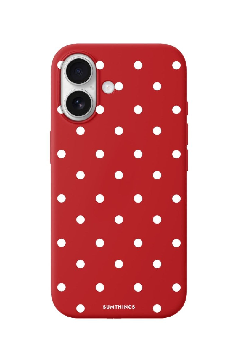 iPhone Polka Dots Premium Telefon Kılıfı Kırmızı - Sumthincs