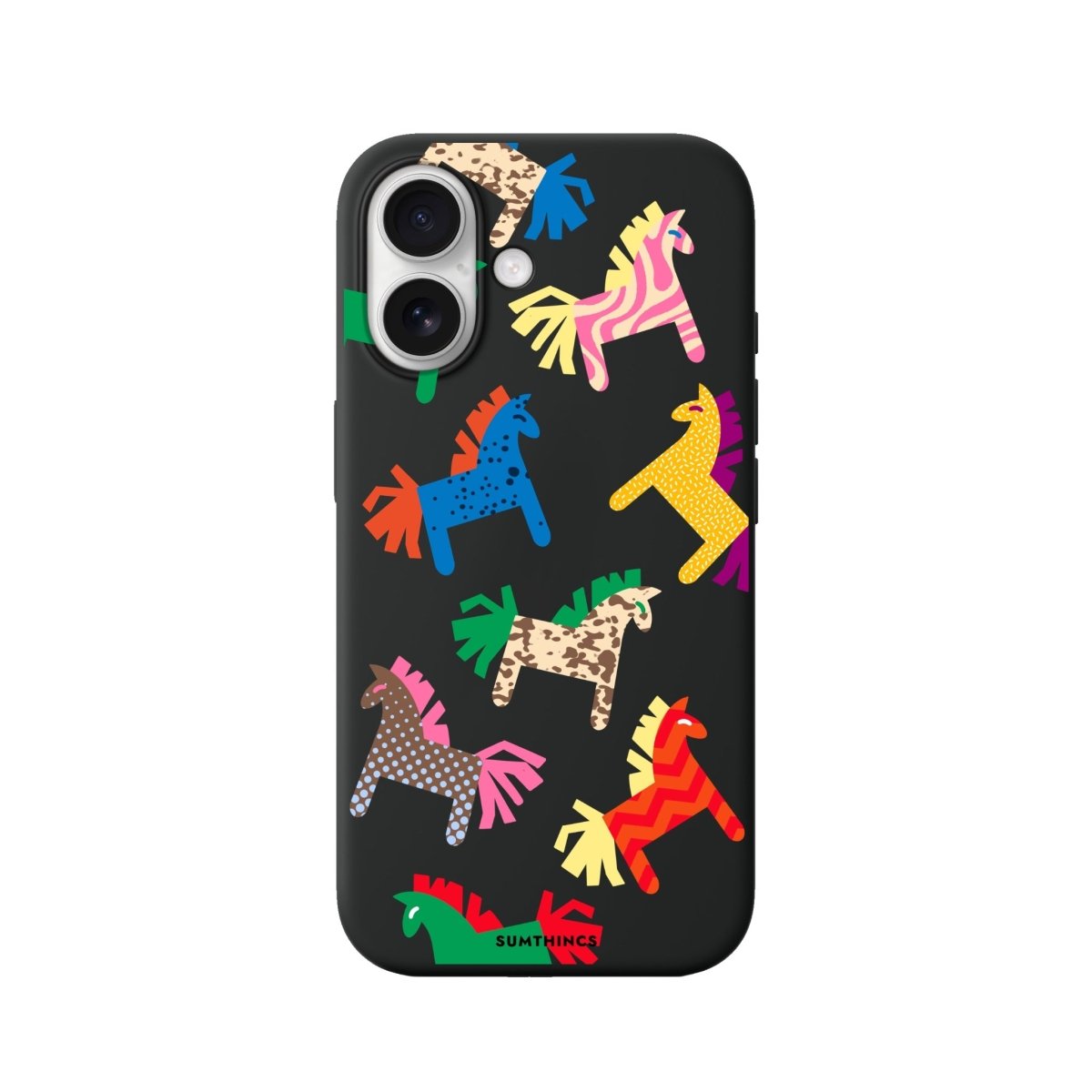 iPhone Ponies Premium Telefon Kılıfı Siyah - Sumthincs