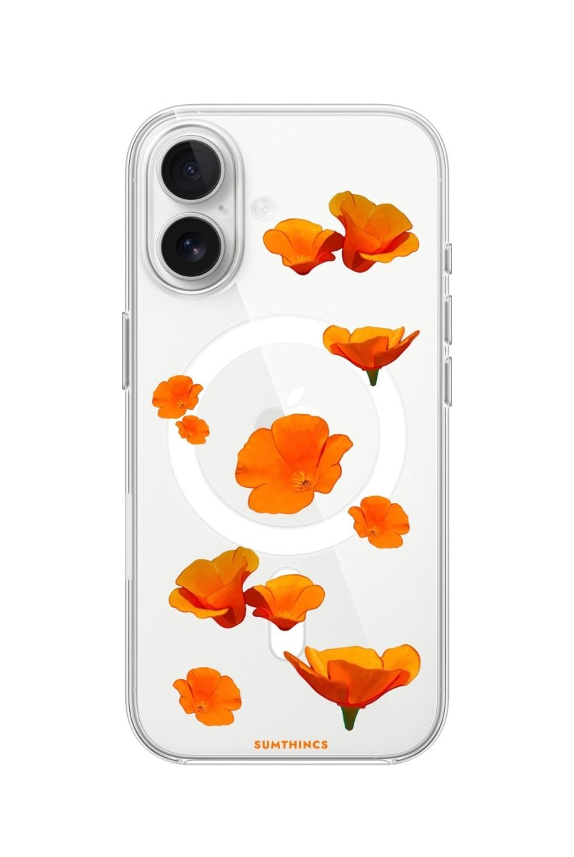 iPhone Poppies Clear Magsafe Telefon Kılıfı - Sumthincs