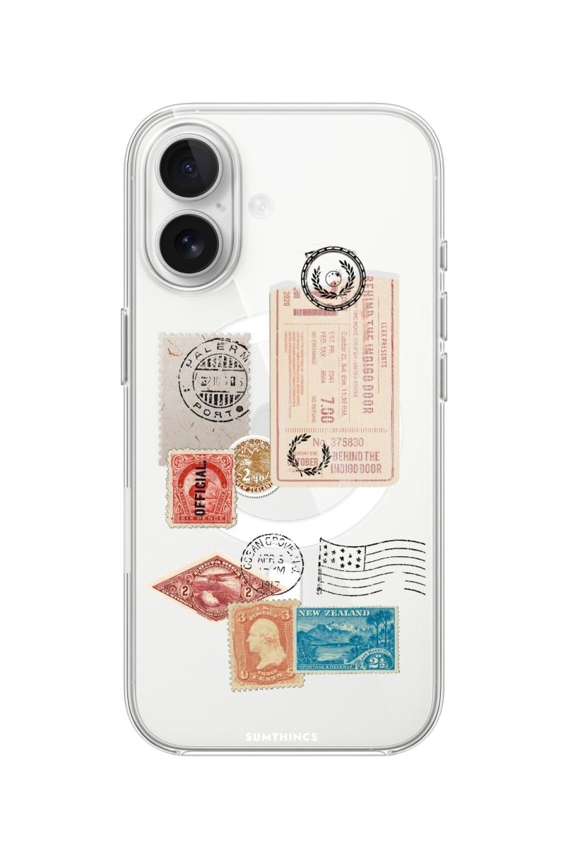 iPhone Post Stamps Clear Magsafe Telefon Kılıfı - Sumthincs