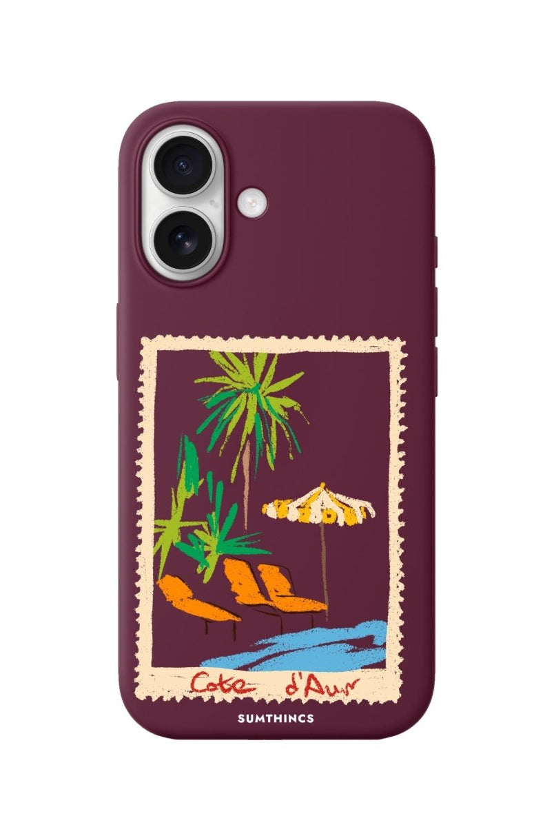 iPhone Postcard Premium Telefon Kılıfı Bordo - Sumthincs