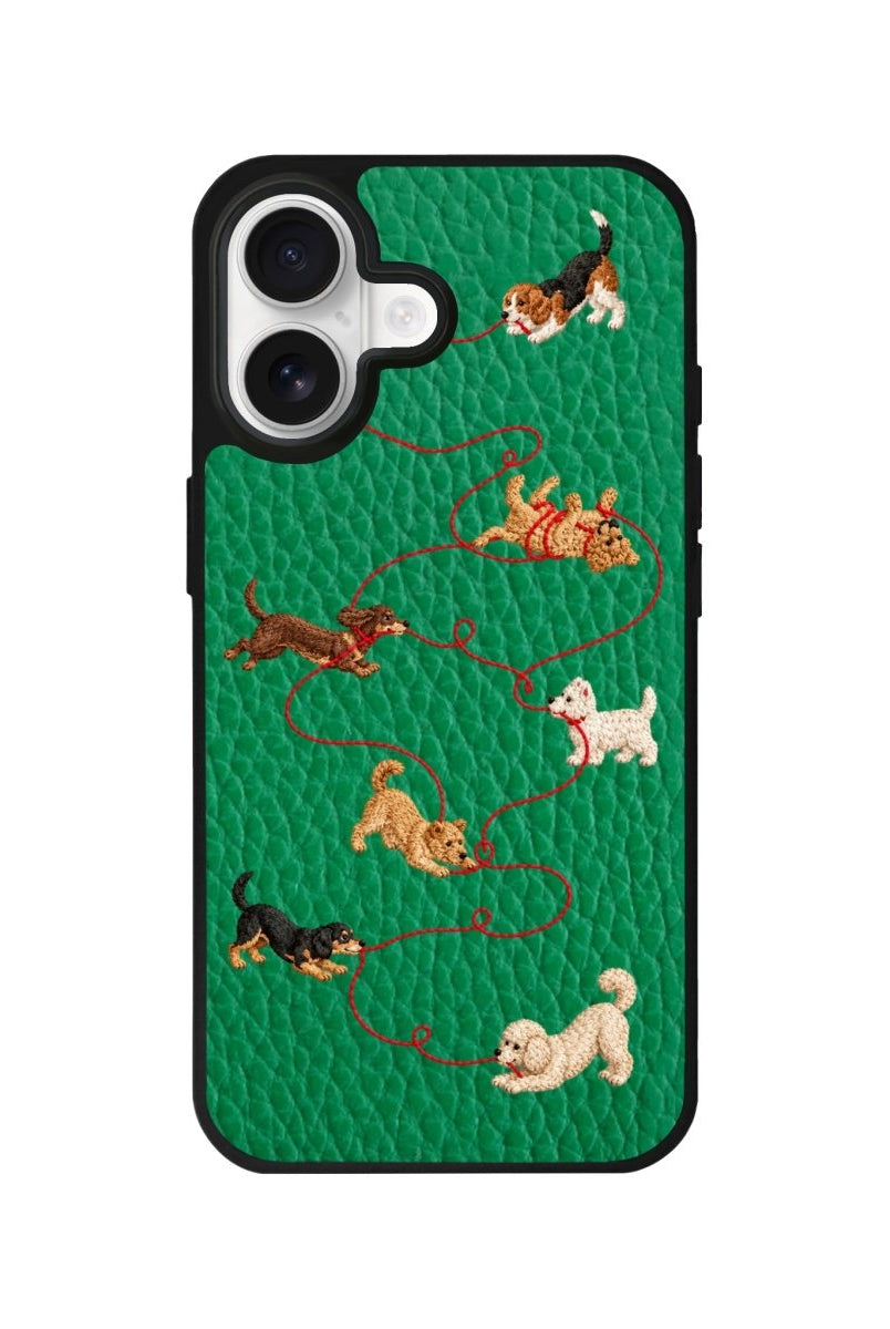 iPhone Puppy Leather Deri Telefon Kılıfı Yeşil - Sumthincs