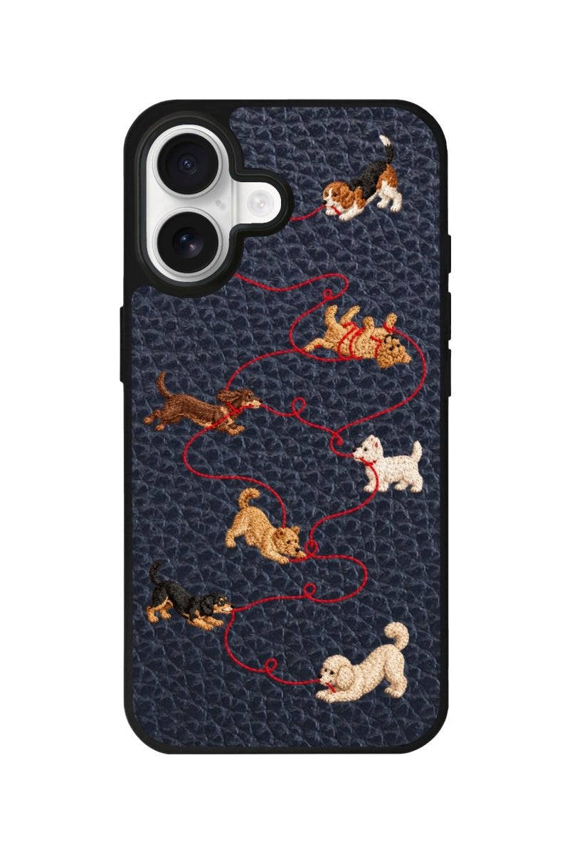 iPhone Puppy Leather Deri Telefon Kılıfı Pasifik Mavi - Sumthincs