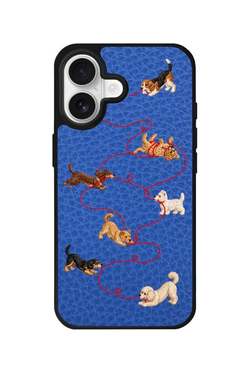 iPhone Puppy Leather Deri Telefon Kılıfı Mavi - Sumthincs