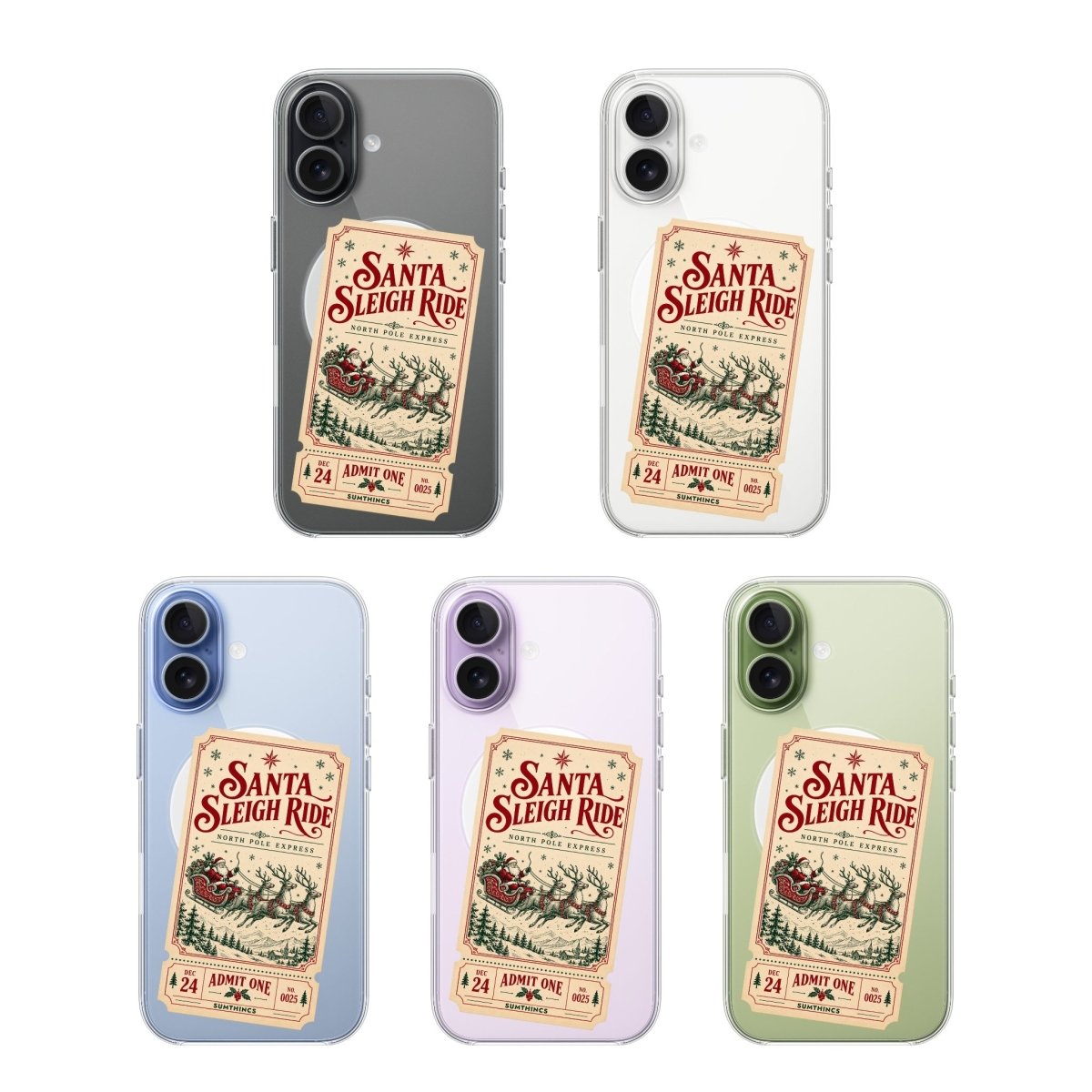 iPhone Santa Ride Clear Magsafe Telefon Kılıfı - Sumthincs