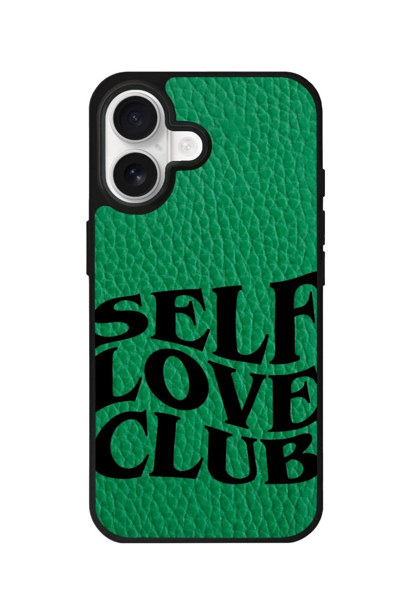 iPhone Self Love Club Leather Deri Telefon Kılıfı Yeşil - Sumthincs