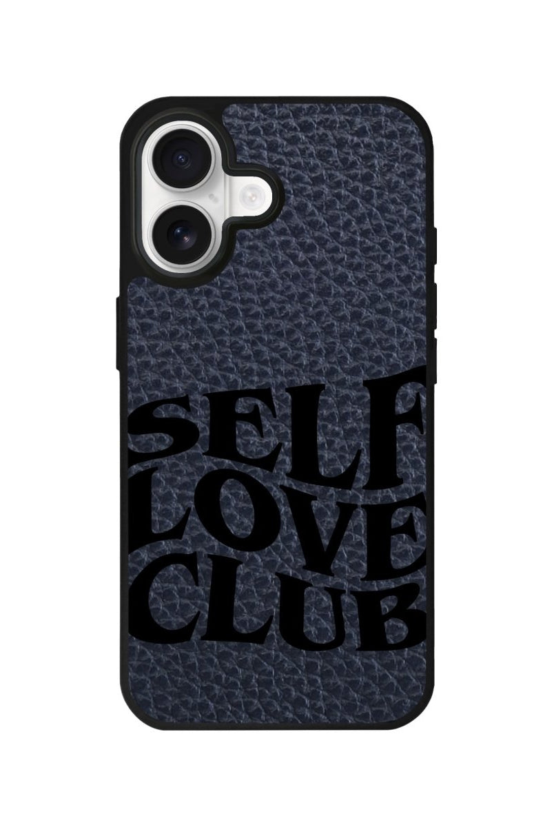iPhone Self Love Club Leather Deri Telefon Kılıfı Pasifik Mavi - Sumthincs