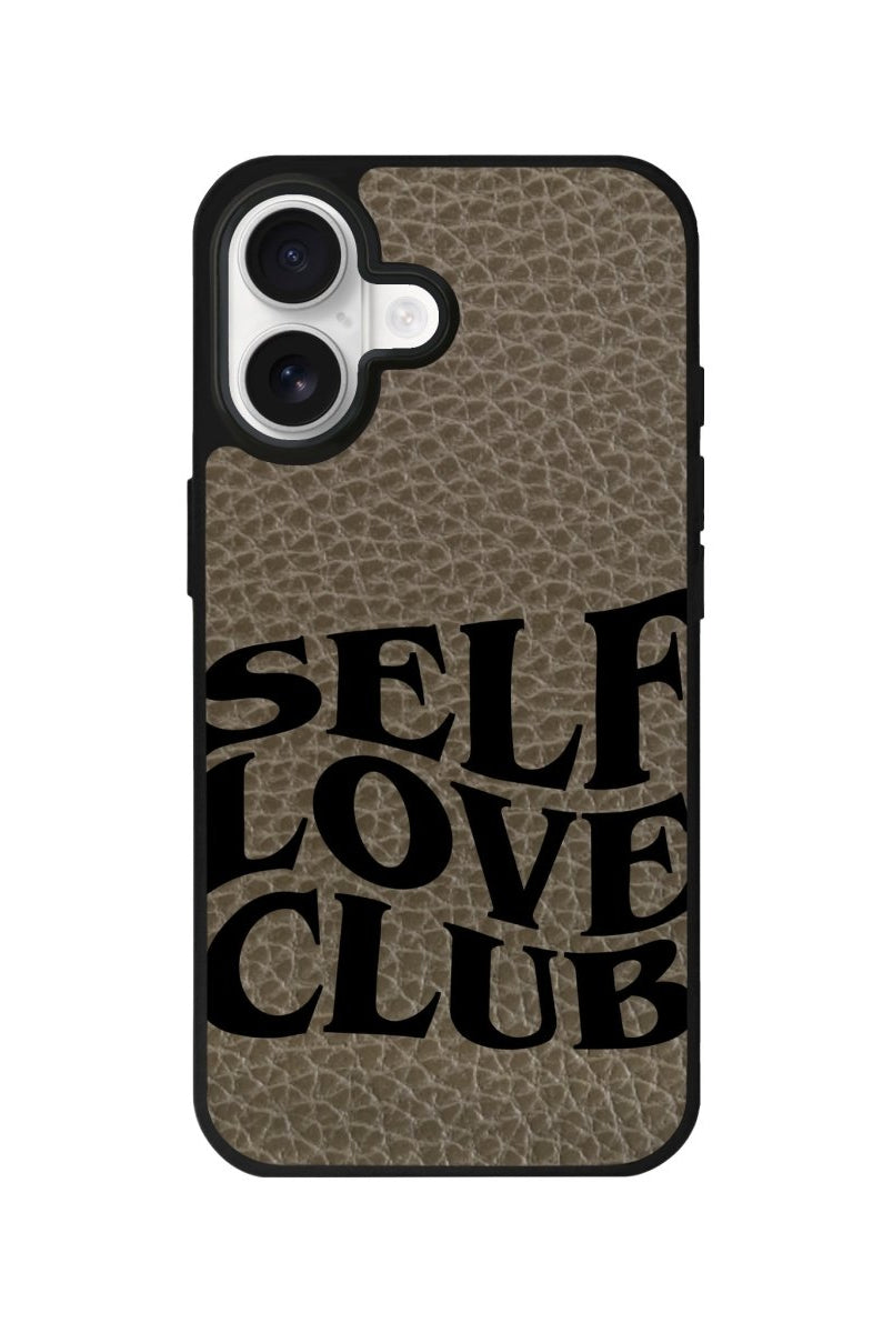 iPhone Self Love Club Leather Deri Telefon Kılıfı Haki - Sumthincs