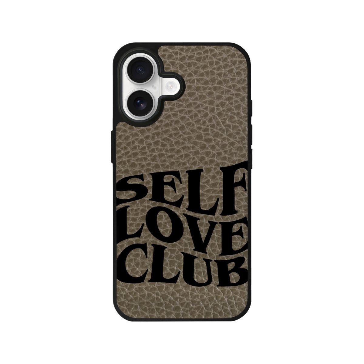 iPhone Self Love Club Leather Deri Telefon Kılıfı Haki - Sumthincs