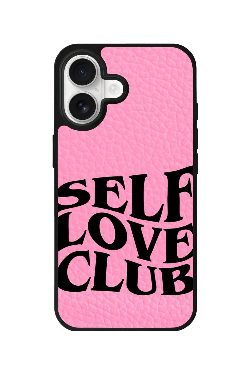 iPhone Self Love Club Leather Deri Telefon Kılıfı Pembe - Sumthincs