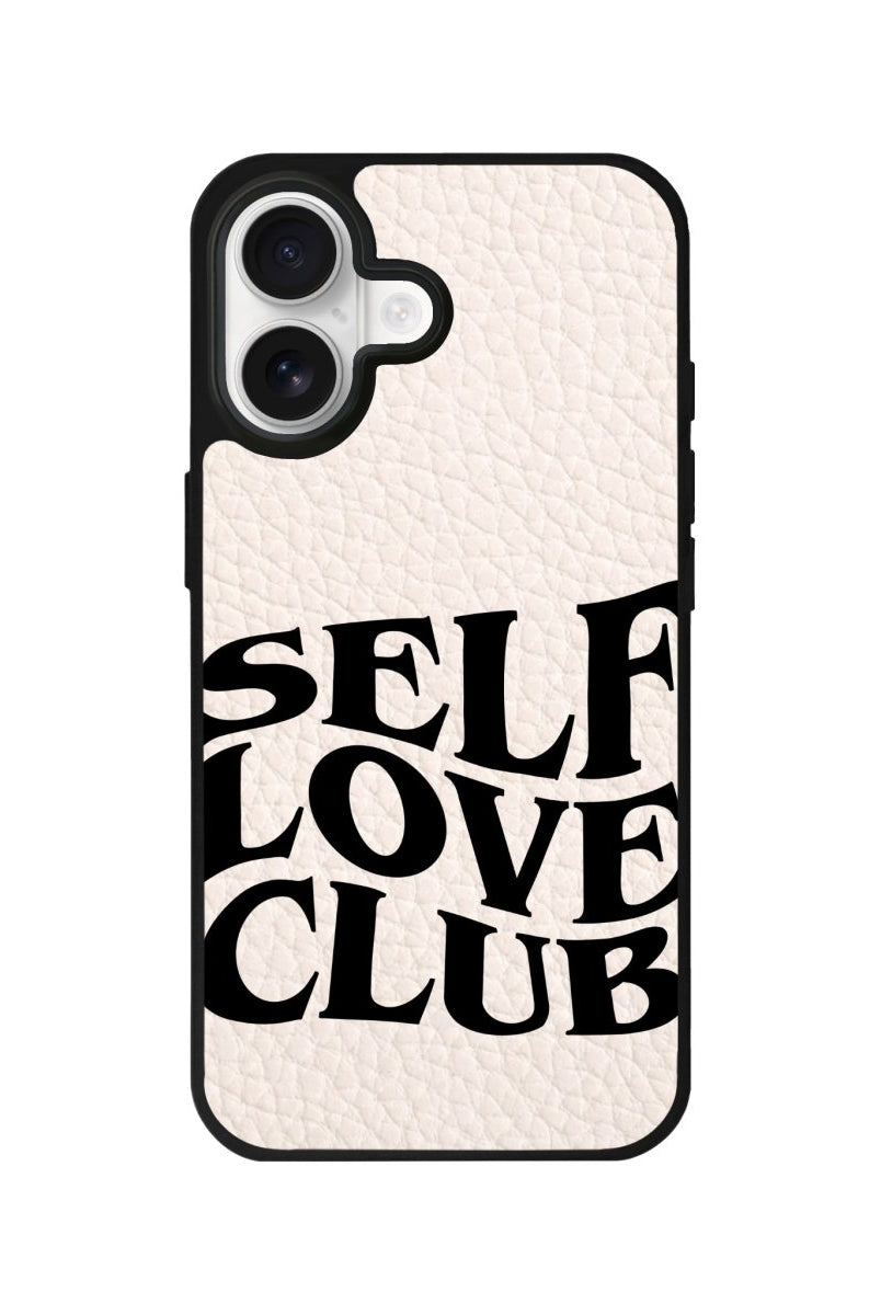 iPhone Self Love Club Leather Deri Telefon Kılıfı Bej - Sumthincs