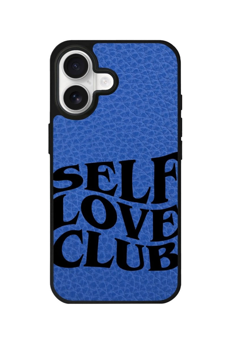 iPhone Self Love Club Leather Deri Telefon Kılıfı Mavi - Sumthincs