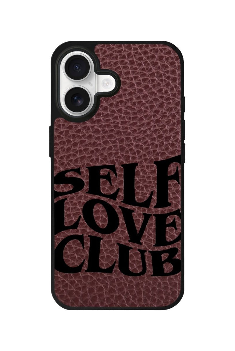 iPhone Self Love Club Leather Deri Telefon Kılıfı Bordo - Sumthincs