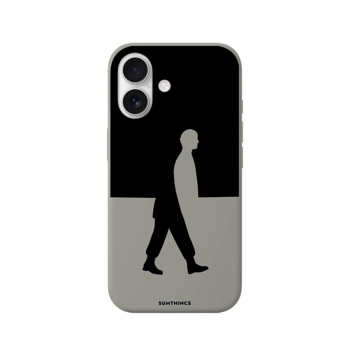 iPhone Silhouette Premium Telefon Kılıfı Gri - Sumthincs