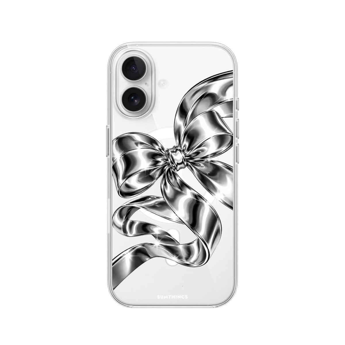 iPhone Silver Bow Clear Magsafe Telefon Kılıfı - Sumthincs
