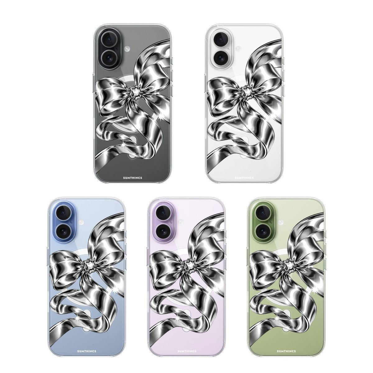 iPhone Silver Bow Clear Magsafe Telefon Kılıfı - Sumthincs