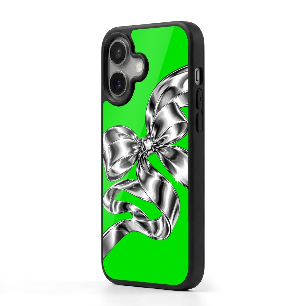 iPhone Silver Bow Glossy Telefon Kılıfı - Sumthincs