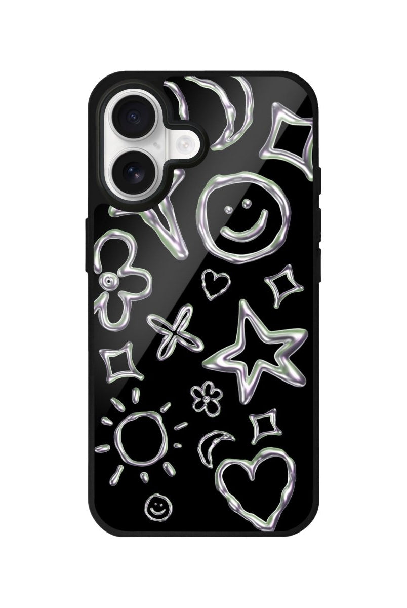 iPhone Silver Doodles Glossy Telefon Kılıfı - Sumthincs