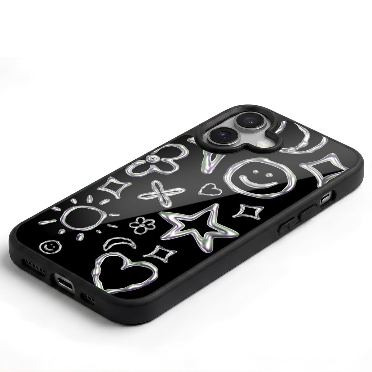 iPhone Silver Doodles Glossy Telefon Kılıfı - Sumthincs