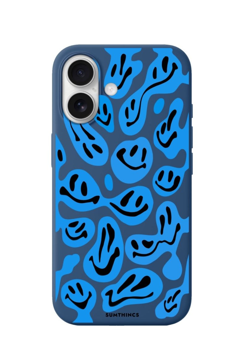 iPhone Smiley Premium Telefon Kılıfı Pasifik Mavi - Sumthincs