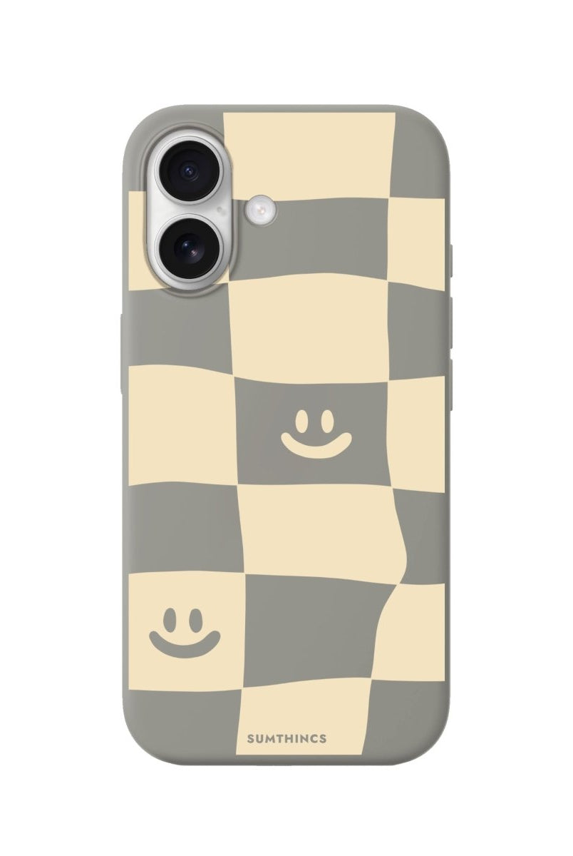 iPhone Smiling Check Premium Telefon Kılıfı Gri - Sumthincs