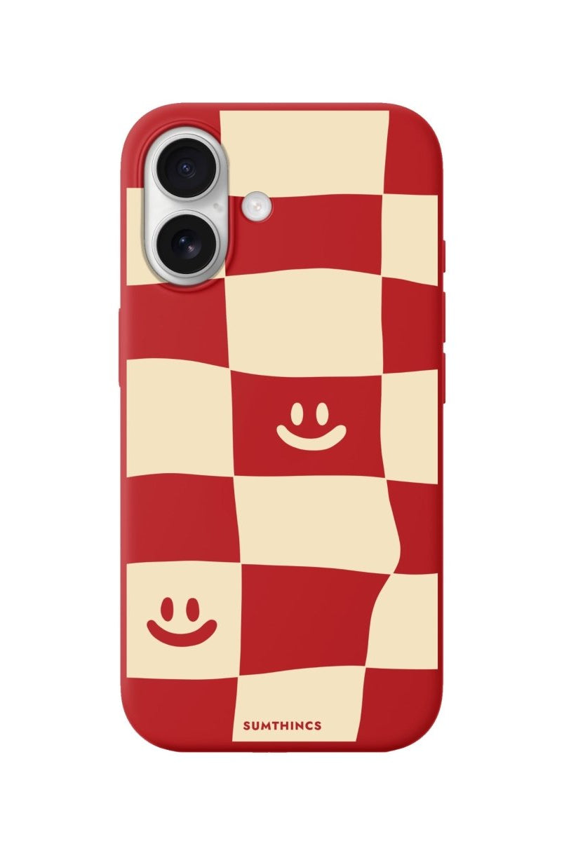 iPhone Smiling Check Premium Telefon Kılıfı Kırmızı - Sumthincs