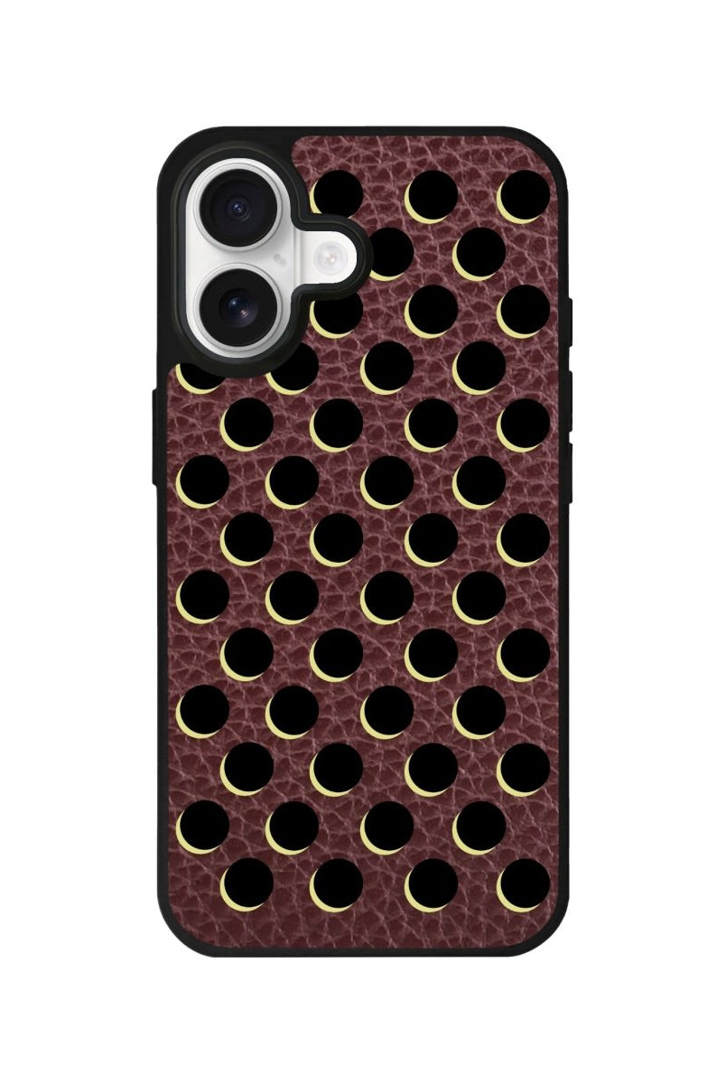 iPhone Solar Eclipse Leather Deri Telefon Kılıfı Bordo - Sumthincs