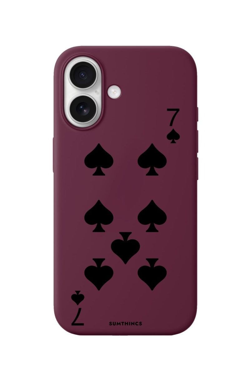 iPhone Spade7 Premium Telefon Kılıfı Bordo - Sumthincs