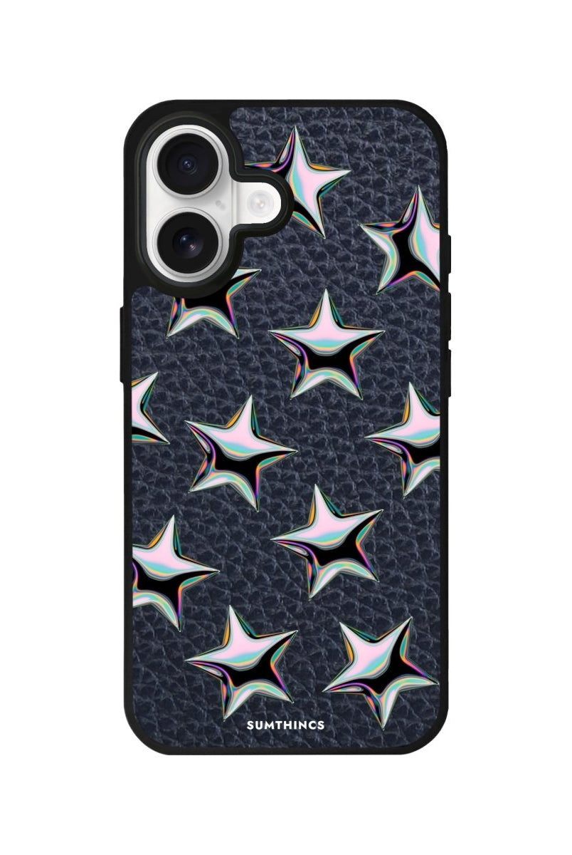 iPhone Stars Leather Deri Telefon Kılıfı Pasifik Mavi - Sumthincs