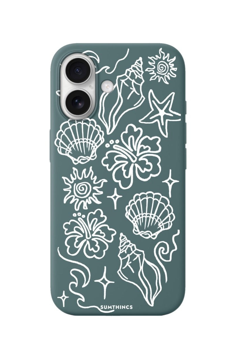 iPhone Summer Sketch Premium Telefon Kılıfı Kaktüs Yeşili - Sumthincs