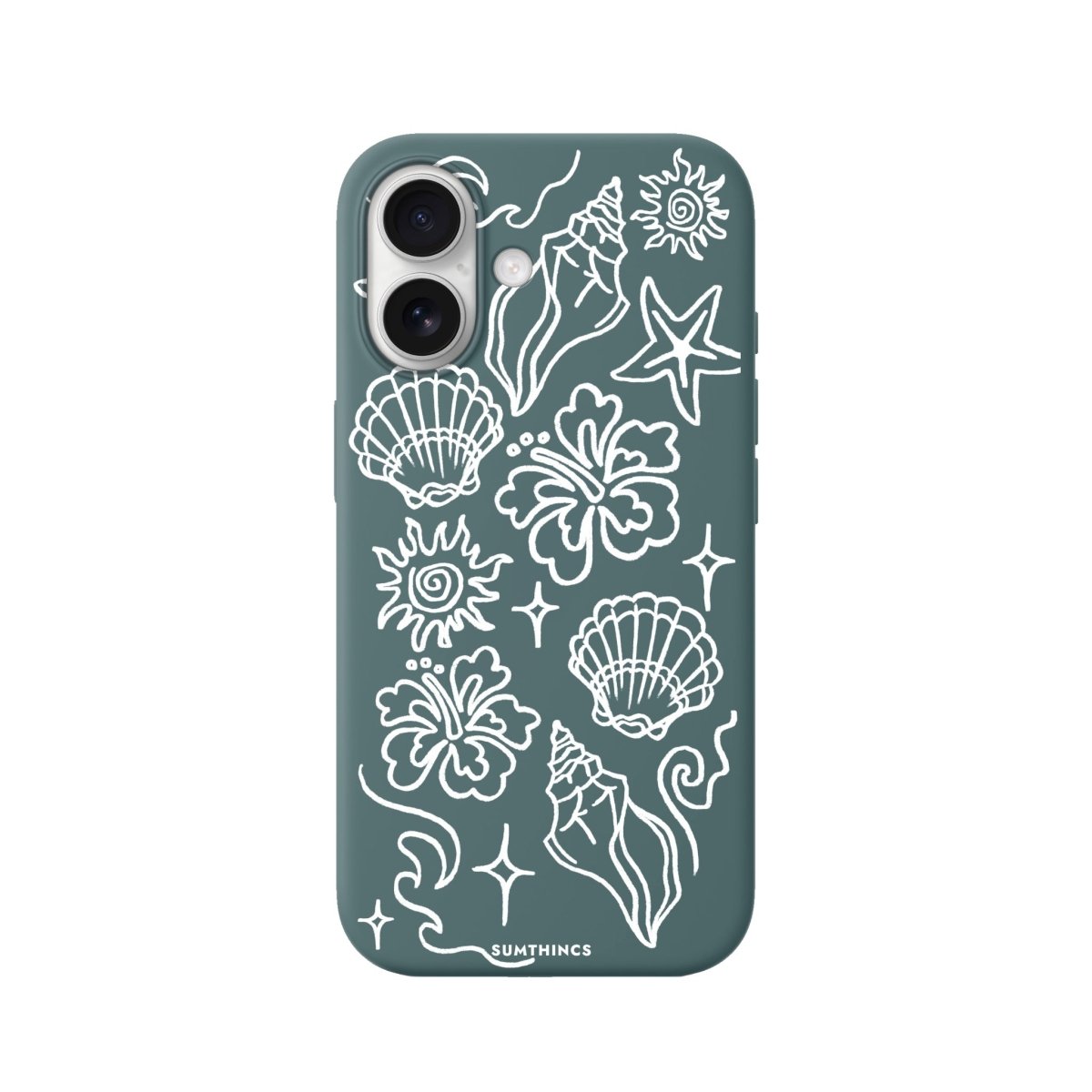 iPhone Summer Sketch Premium Telefon Kılıfı Kaktüs Yeşili - Sumthincs