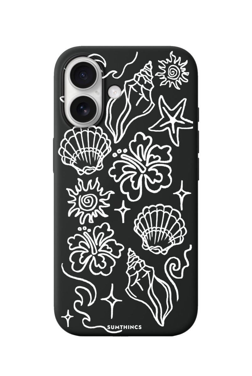 iPhone Summer Sketch Premium Telefon Kılıfı Siyah - Sumthincs