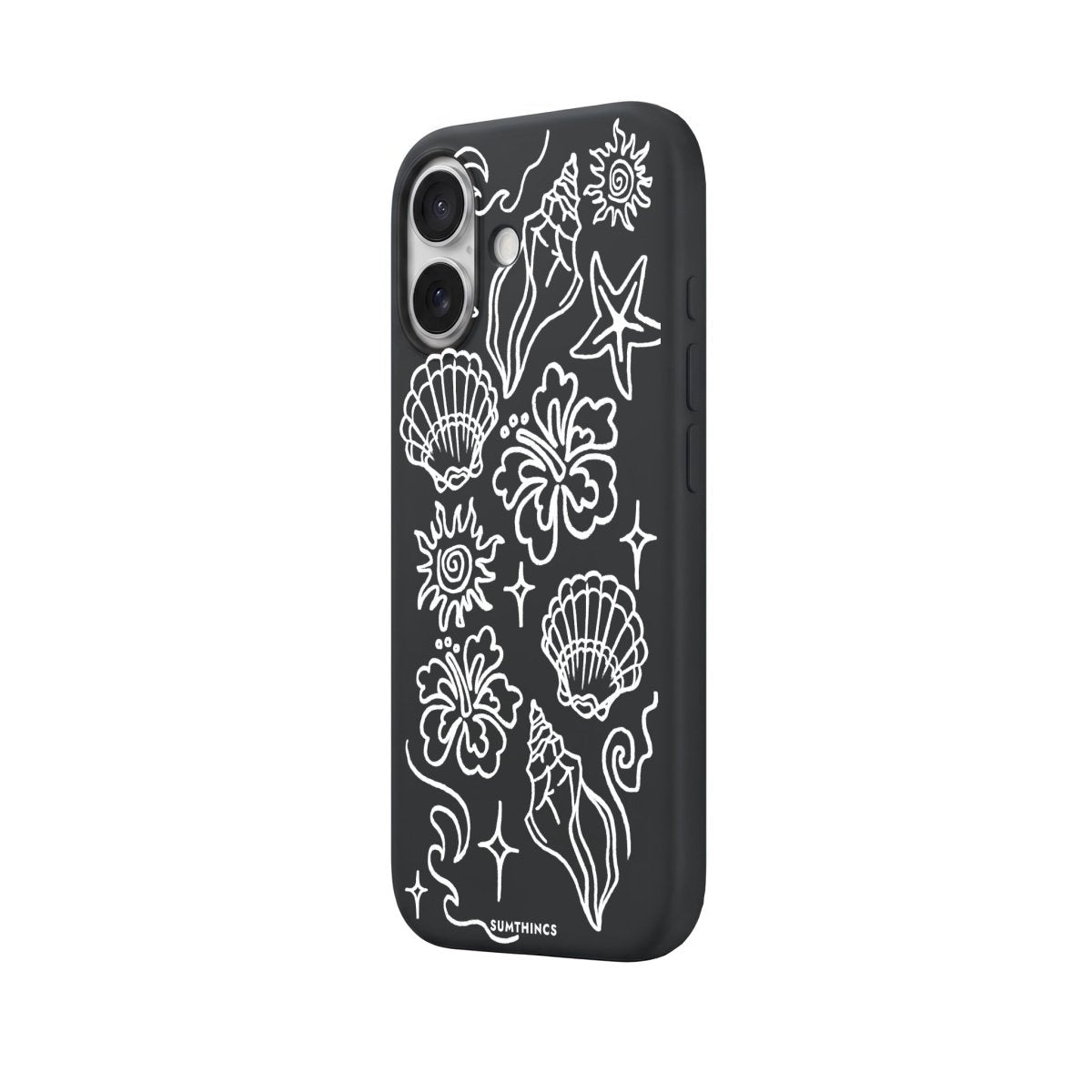 iPhone Summer Sketch Premium Telefon Kılıfı Bordo - Sumthincs